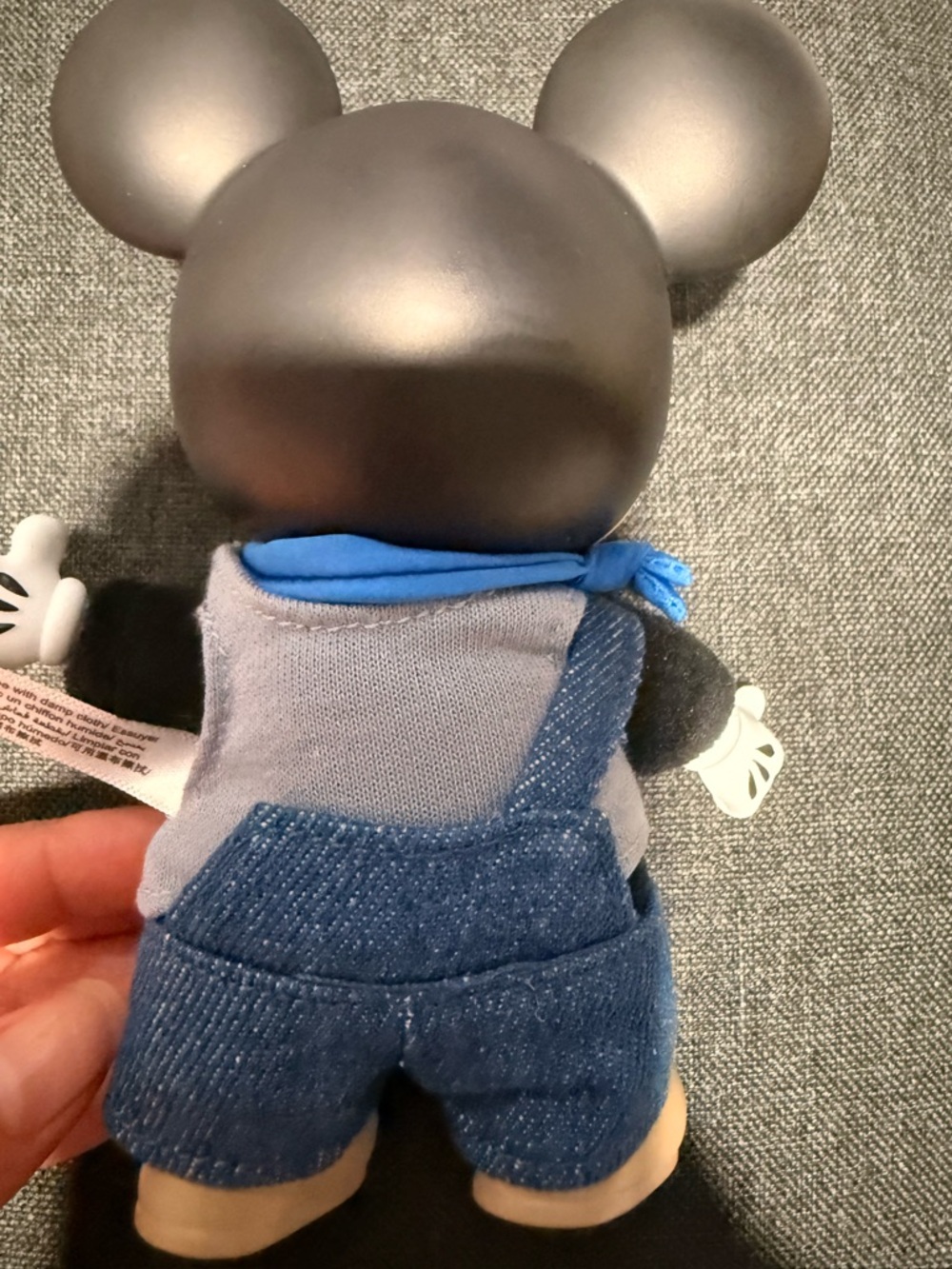 Disney Mickey Mouse Plush Keychain in Black, Beige, Blue - Picture 4 of 6